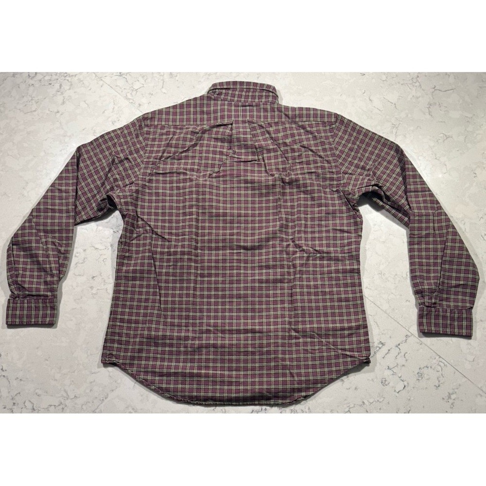 Ralph Lauren Shirt Mens Large Burgundy Olive Plaid Cotton Button Down Preppy - Picture 5 of 8
